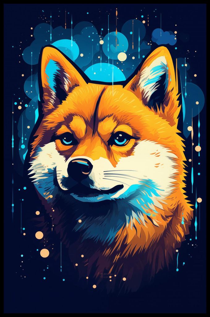 Plakat 56,6x86,4cm Füchse im Weltraum