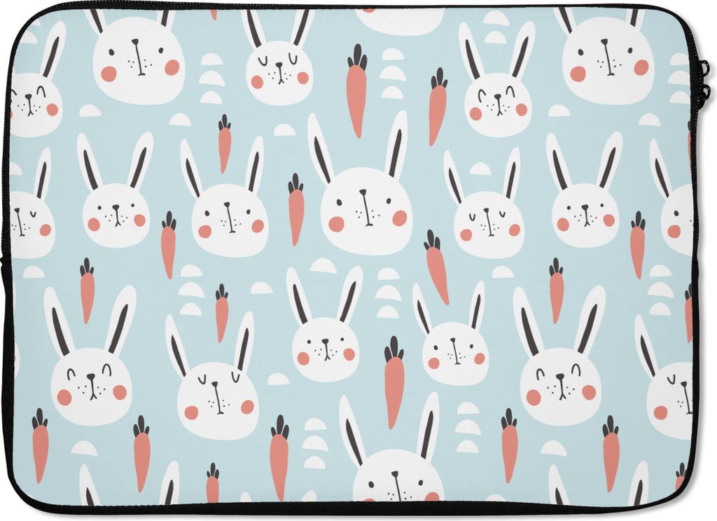 MuchoWow Laptop Hülle 13 Zoll Kaninchen - Tiere - Kind Laptoptasche - Laptophülle - Sleeve - Rundumschutz