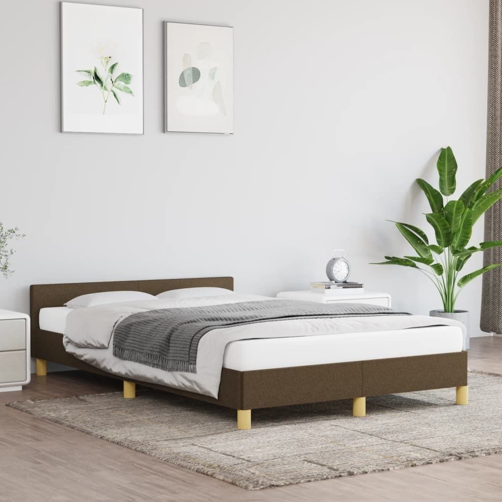 Maison Exclusive - Bettgestell ohne Matratze Dunkelbraun 120x200 cm Stoff