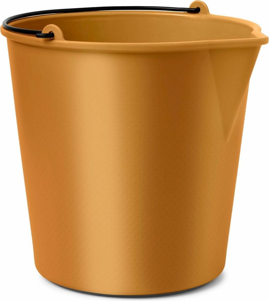 Putzeimer Gold 13 Liter 30x30x30 cm Golfball-Textur bruchfest UV-beständig