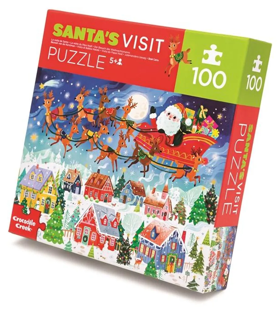 Puzzle de Noël 100 pièces Enfant - Jeu Éducatif et Durable Crocodile