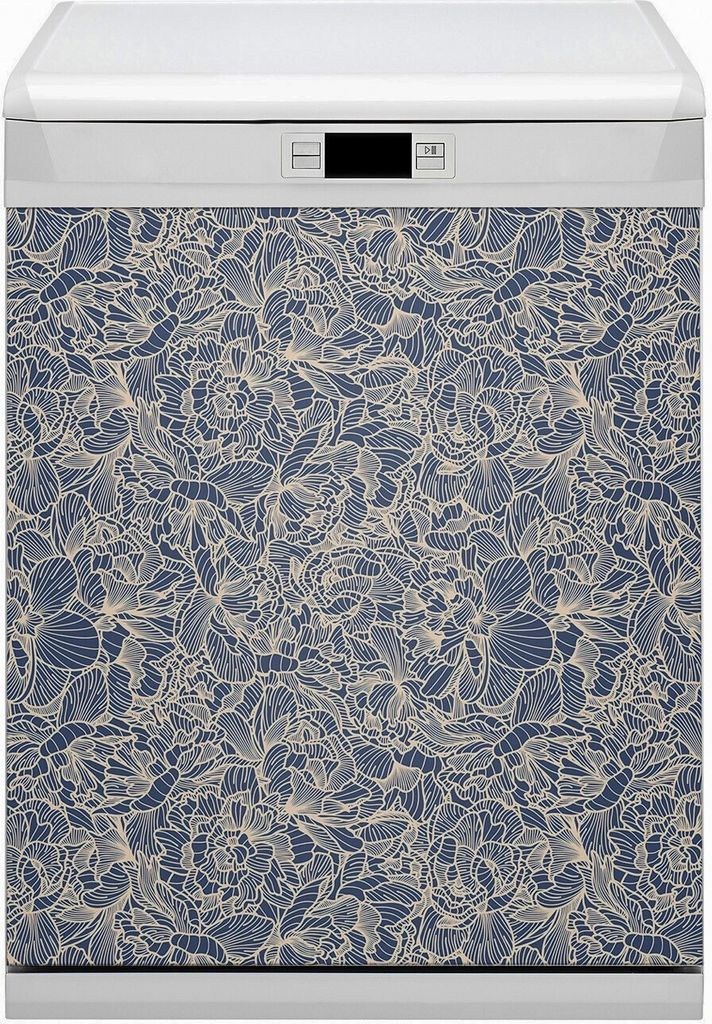 Abwaschbar 60x80 cm Geschirrspüle Magnetmatte Küche Dekorative - Blaue Blume