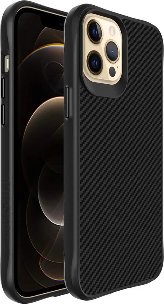 Custodia iPhone 12 Pro Max iMoshion Nera Carbonio - Robusta ed Economica