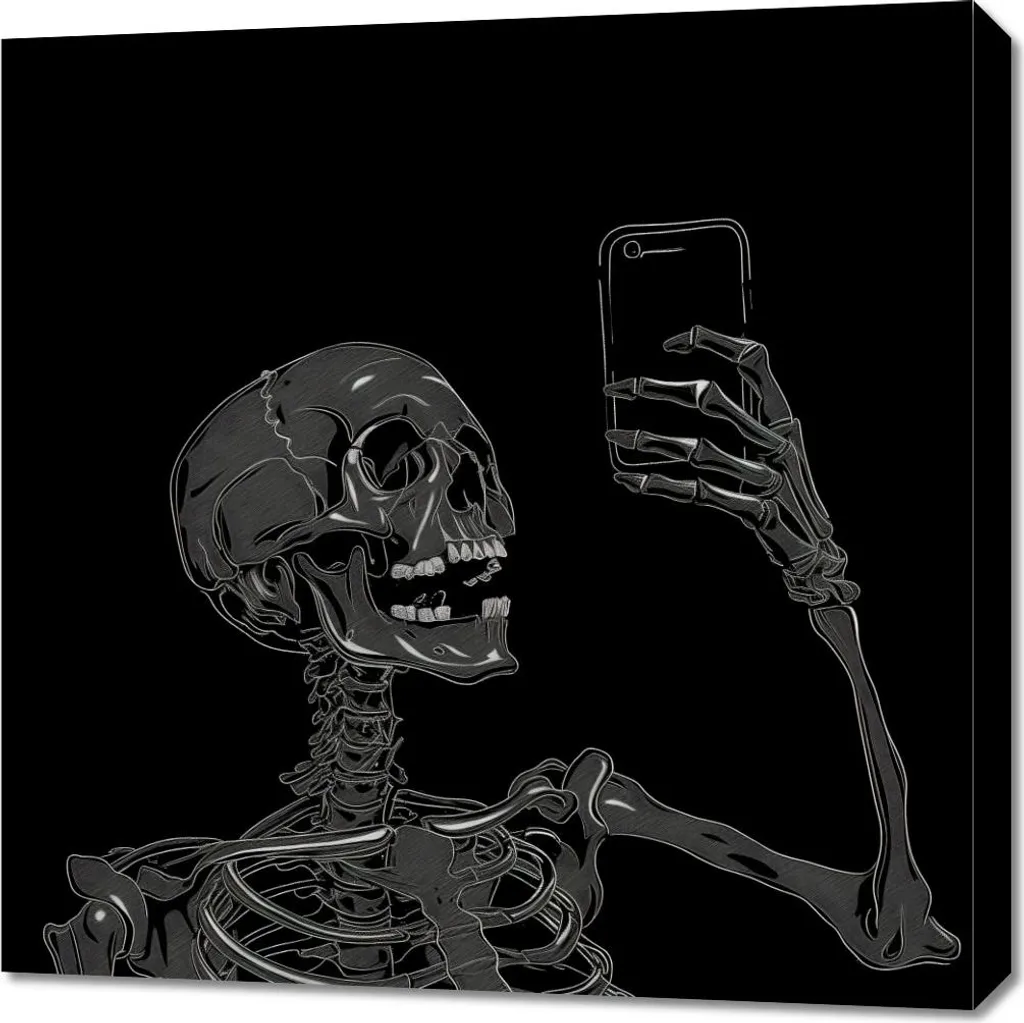 Decorazione Parete Quadro 70x70 cm Selfie fuori dal tempo - Tela Canvas