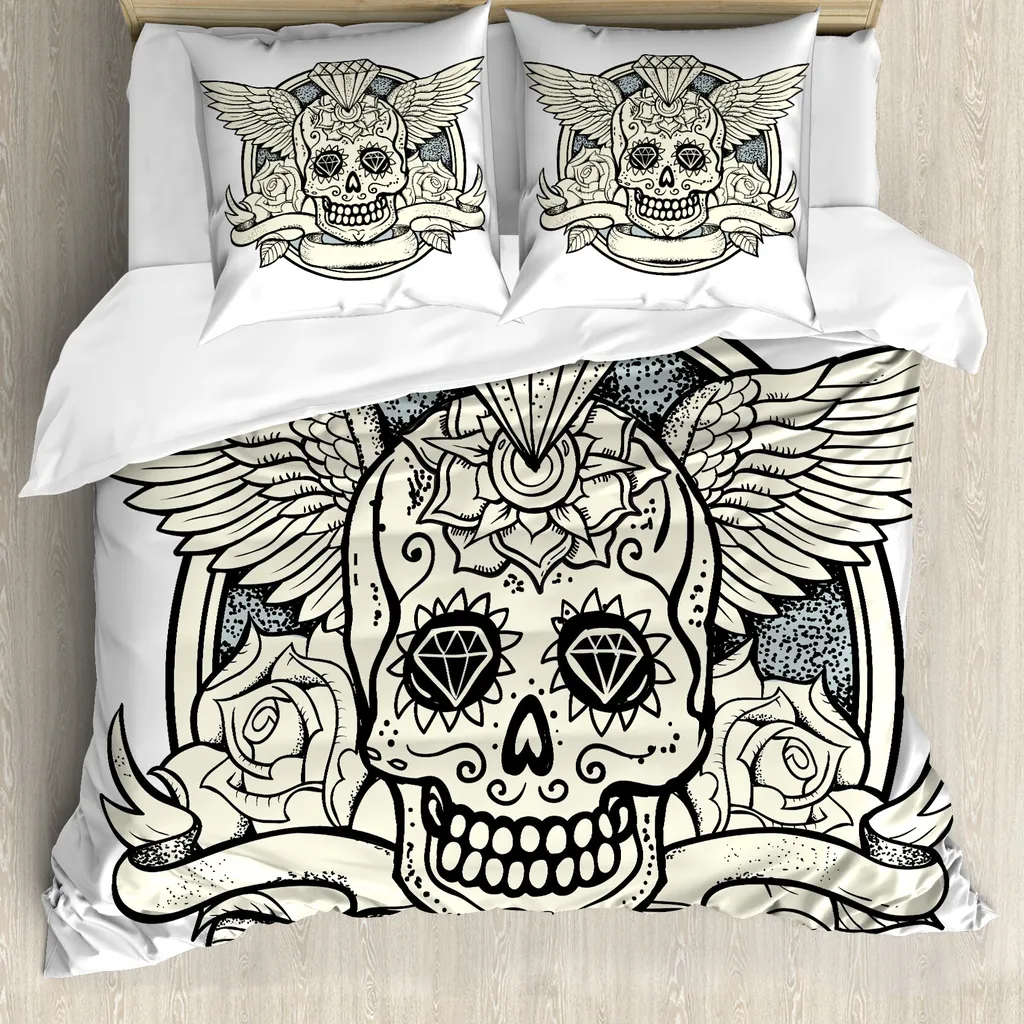 Copripiumino Teschio Messicano ABAKUHAUS 155x220 - Stile Rock & Roll