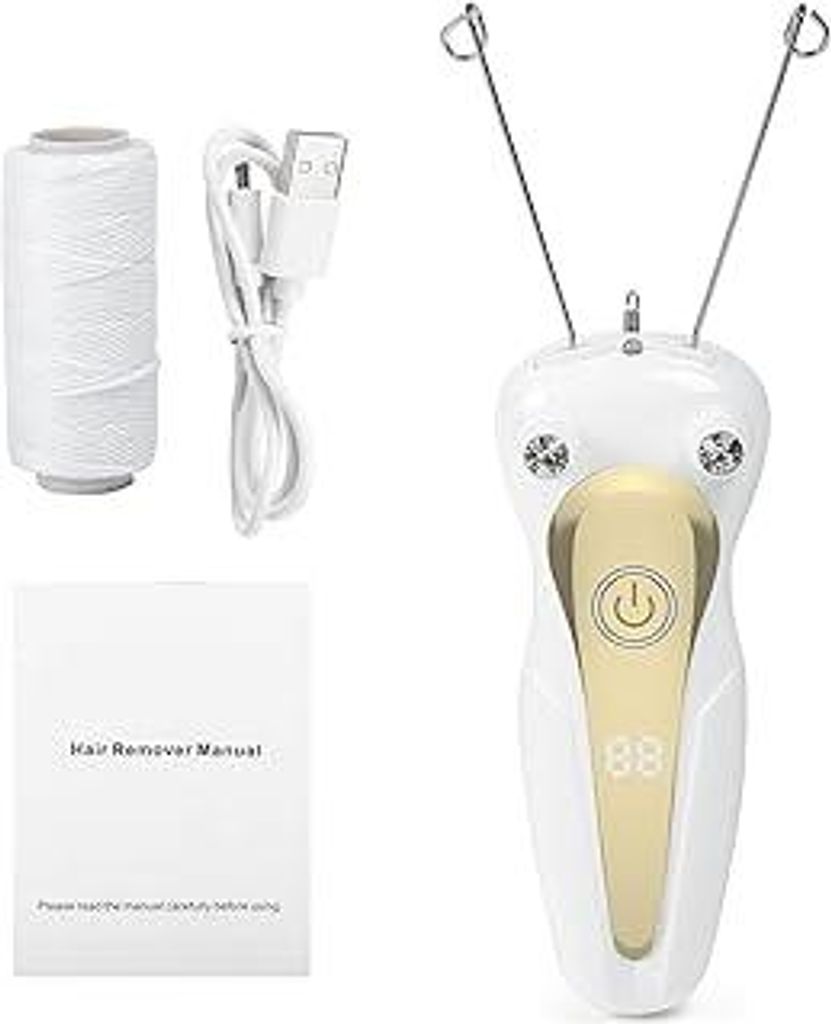 Elektro Threading Epilierer Damen Elektrischer Gewinde Epilator Gesichtshaarentferner für Frauen Physical Einfädler Haarentferner Epilierer Damen...
