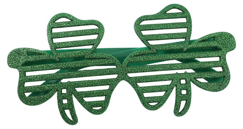 Glitzernde Brillen mit Kleeblatt-Motiv für Bierflaschen zum St. Patrick's Day – Grüne Glücksbringer-Foto-Requisiten im irischen Stil für Gast...