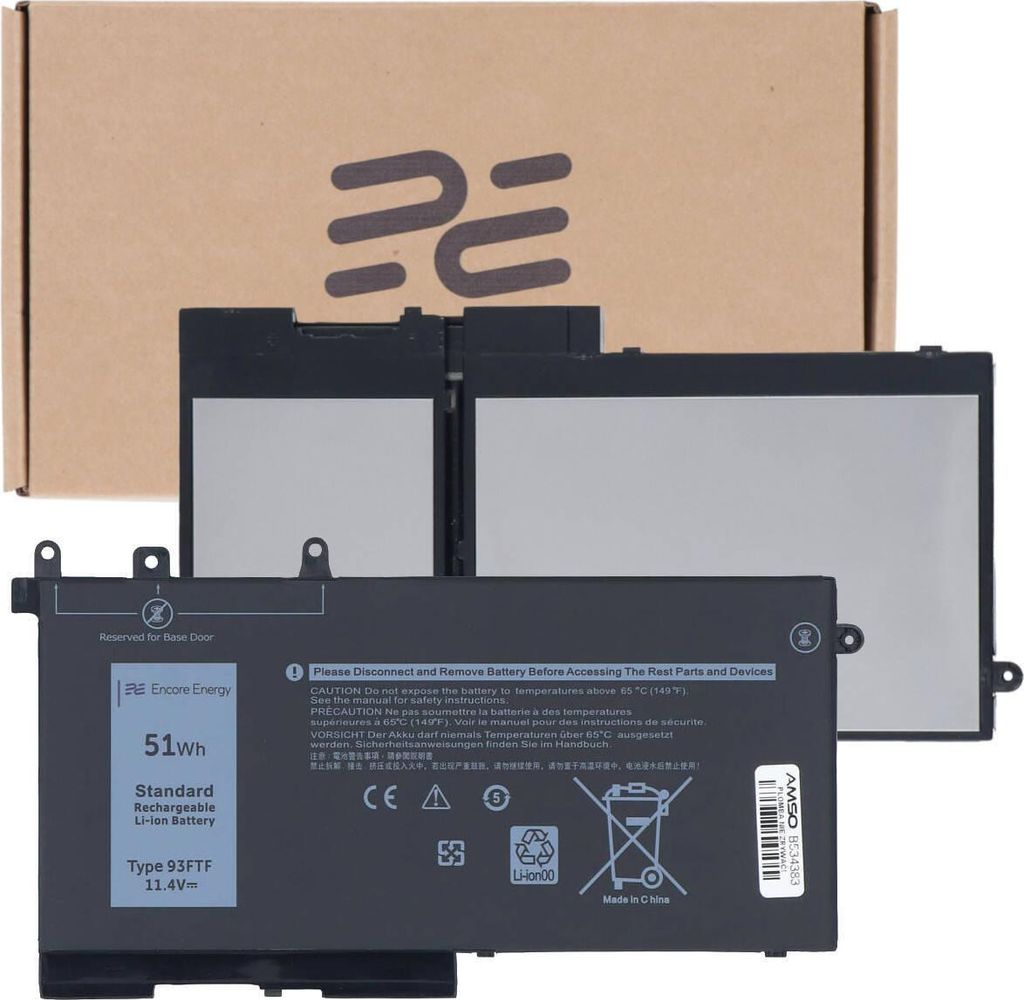 Encore Energy Akku für Dell Latitude 5280 5480 5580 5590 51Wh 11.4V 4254mAh 93FTF