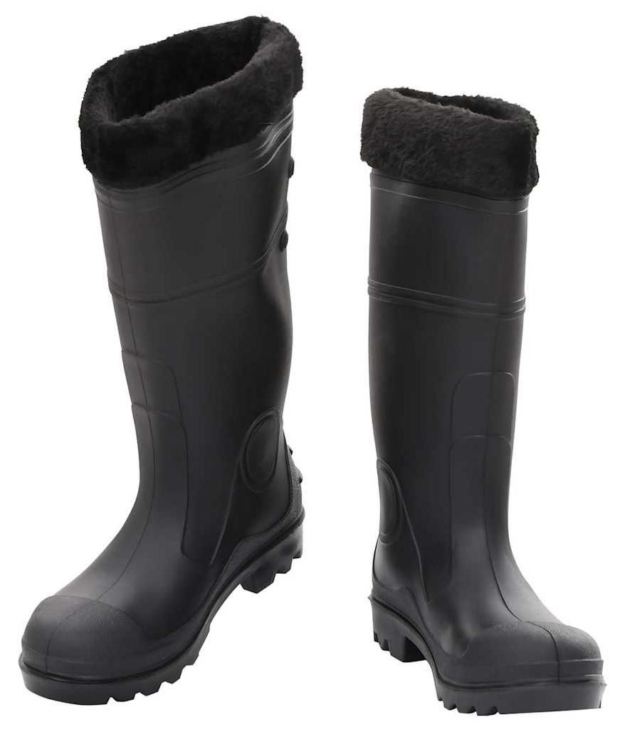 vidaXL Gummistiefel mit Herausnehmbarem Innenfutter Schwarz Gr. 39 PVC