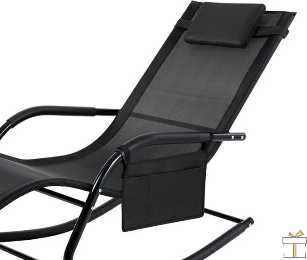 Chaise longue ergonomique pour le dos : Bain de soleil noir pliable - 4