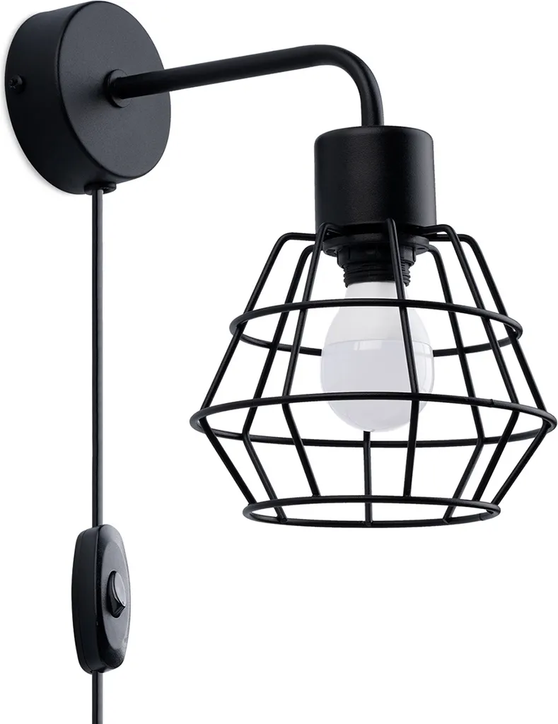 Luminaire mural design noir E27 style vintage industriel KINKIET IRONWOOD