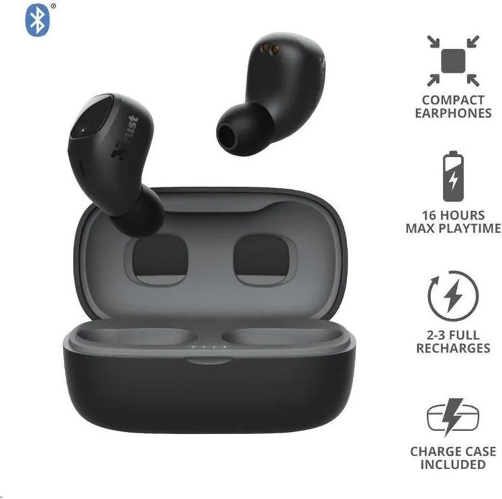 Casque Bluetooth Trust Nika TWS - Écouteurs Compacts Noir avec Micro Intégré - 17
