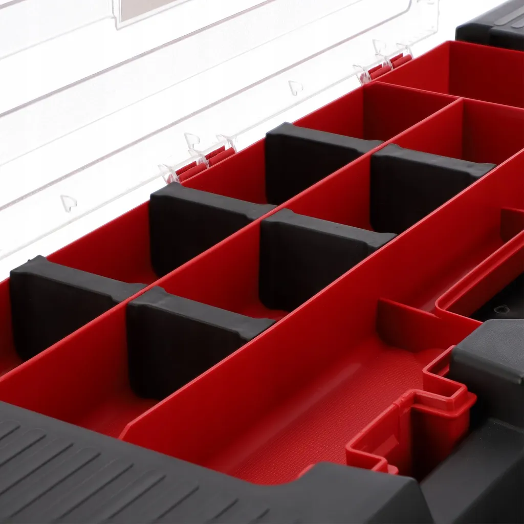 Boîte à outils durable 44 cm multi-compartiments et fermetures de sécurité - 4