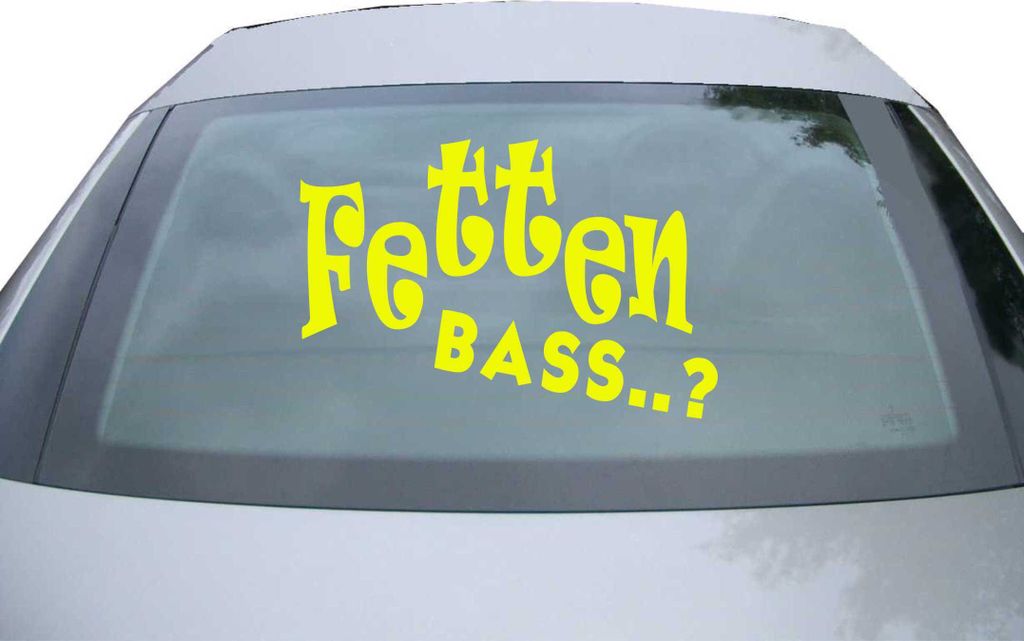 Indigos UG - Aufkleber Heckscheibe & Motorklappe DE2032 - neongelb - 600x401 mm - Fetten Bass - Auto Scheiben Fenster Heckklappe Tuning Racing JDM ...