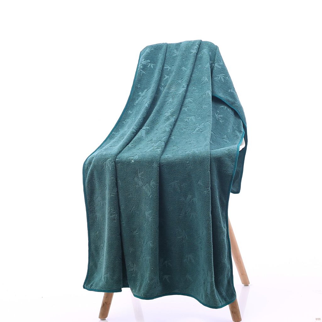 Handtücher Badetuch 70x140 cm Grün Handtücher 6 Stück Set Badehandtuch Frottee mit Bambus Muster Mikrofaser T