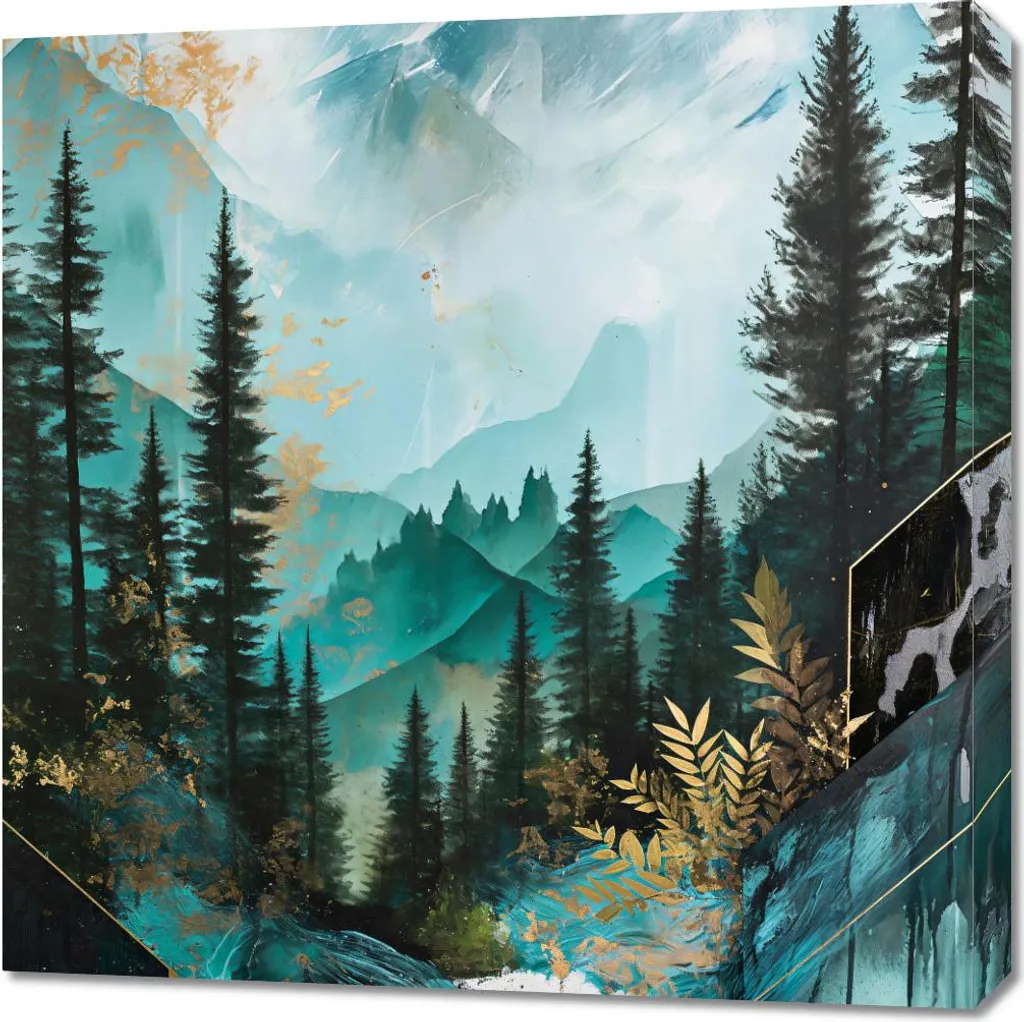 Quadro 70x70 cm Paesaggi intrecciati