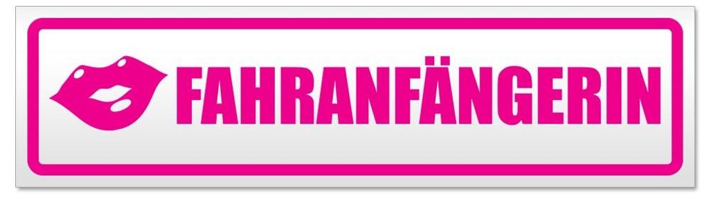 Kiwistar - Autoaufkleber - Pink - 30 x 8 cm - Fahranfänger Kussmund - Hinweis Aufkleber Sticker für Auto, Kfz, Fahrrad, PKW, LKW