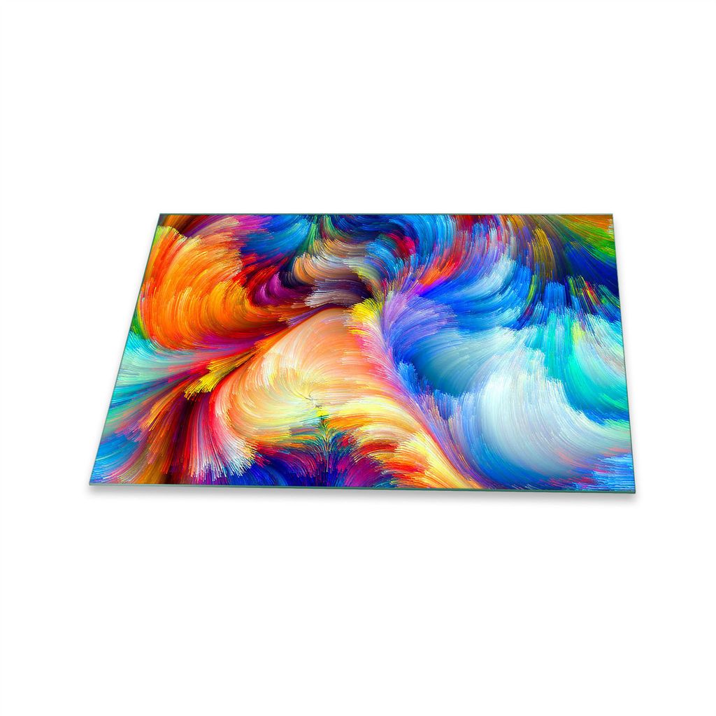 Herdabdeckplatte Ceran 1 Teilig 80x52 Abstrakt Bunt Abdeckung Glas Spritzschutz