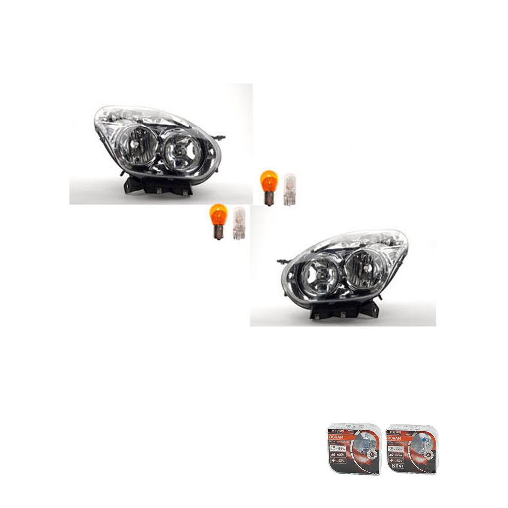 Johns, Scheinwerfer + Osram Night Breaker Laser passend für Fiat Doblo 152 10-14 Set L R 51810672 1216704 95512505 51810671 1216703 95512504