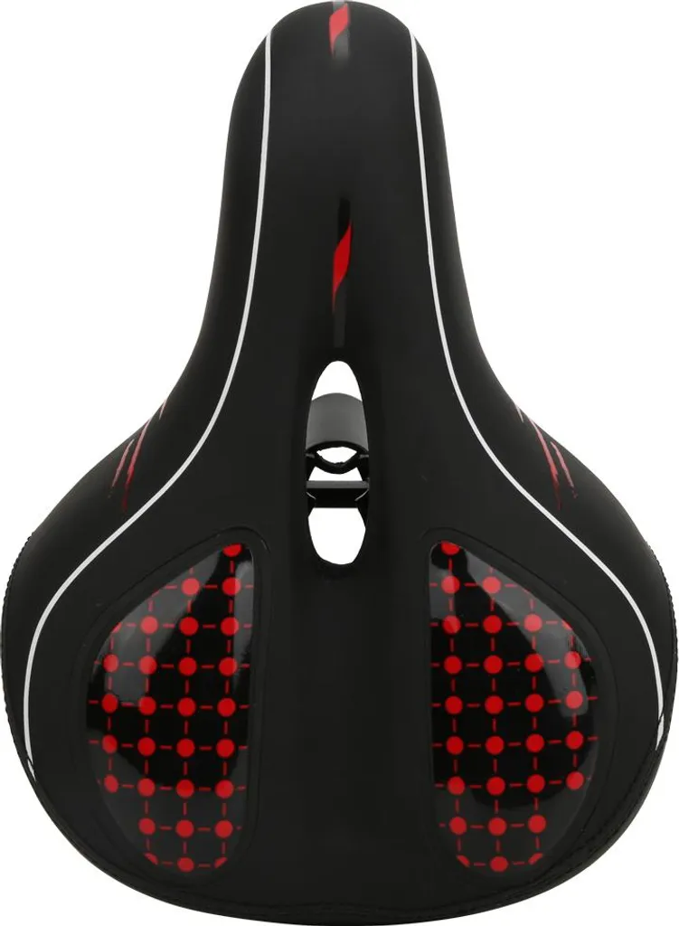 Selle de vélo pour randonnée VTT grand confort avec assise silicone rouge