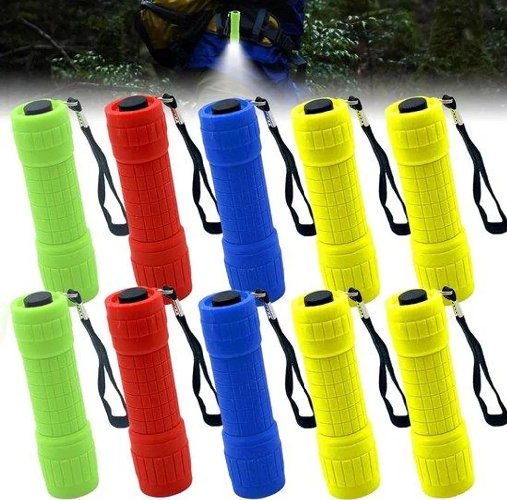 Lampe de poche portable 9 LED ultra-puissante avec dragonne de sécurité