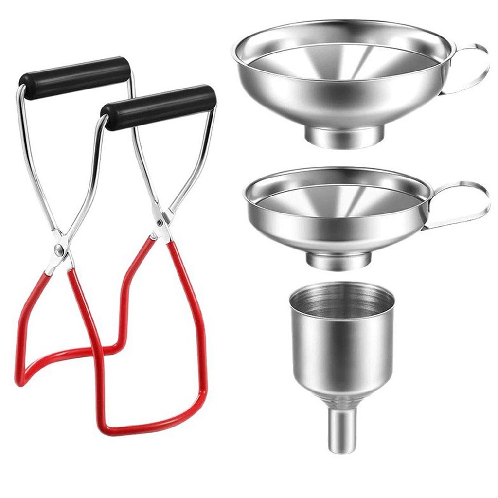 Edelstahl Trichter Set 4-teilig 3 Größen Einmachzange Produktbild 