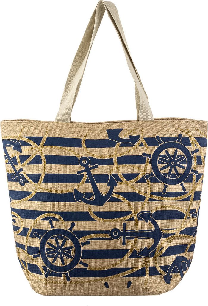 JSI Bade Shopper 1088 Tasche Maritim Strandtasche Steuerrad/Anker