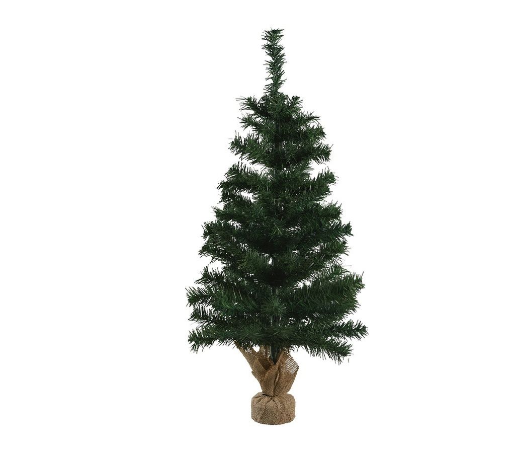 Livarno Home Künstlicher Weihnachtsbaum 90 cm mit Jutebeutel-Ständer, faltbar