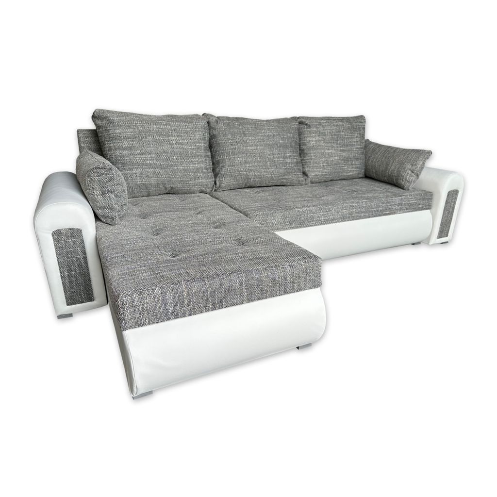 Relax-Ecksofa mit Schlaffunktion und Bettkasten in grau und Produktbild 4