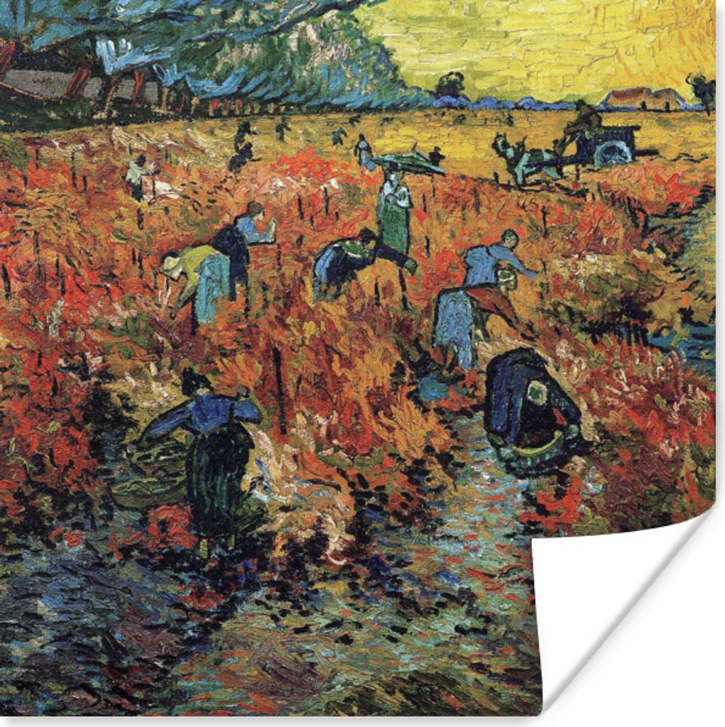 MuchoWow Poster Der rote Weinberg - Vincent van Gogh 30x30 cm - Wandposter - Printing