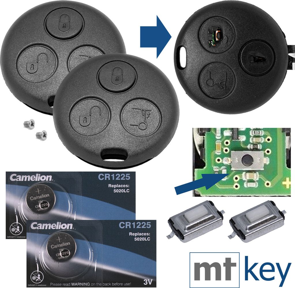 Repair Set Autoschlüssel Gehäuse kompatibel mit Smart 450 Produktbild 