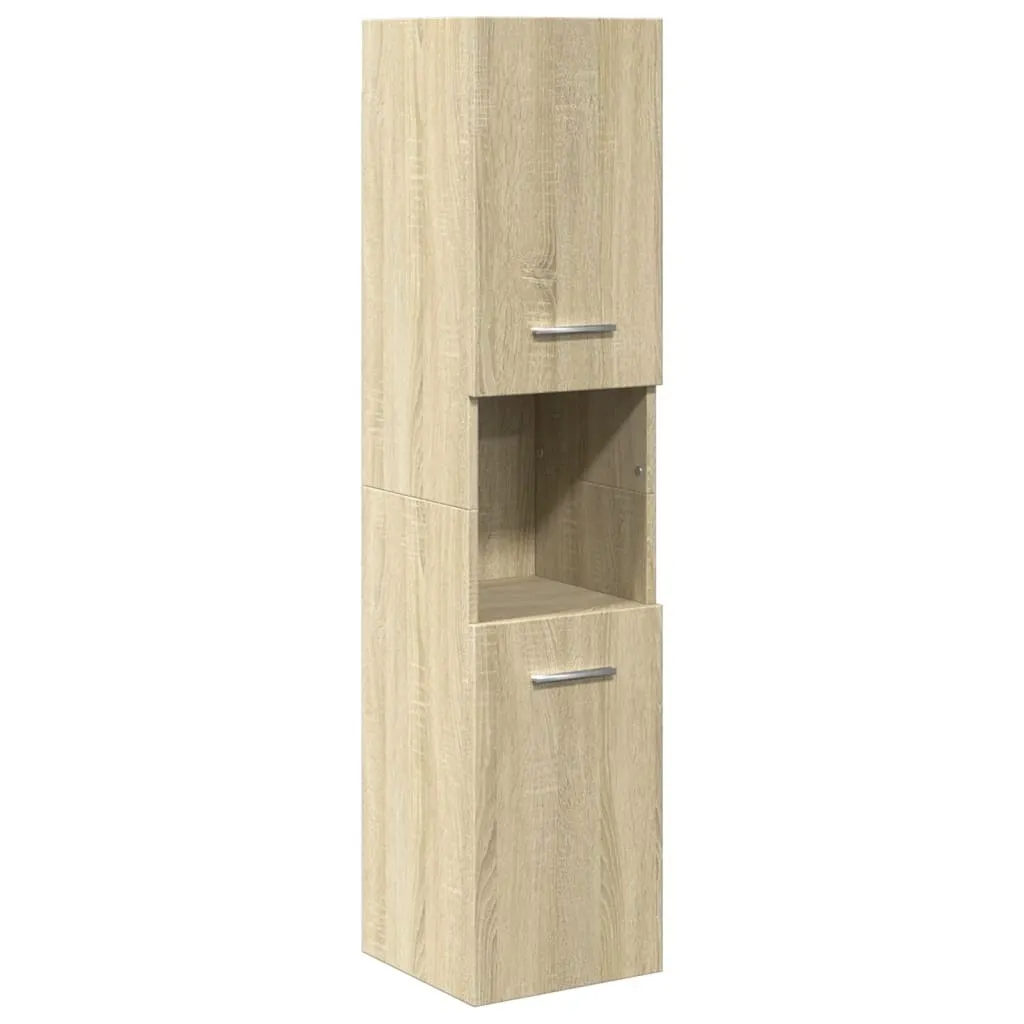 Armadietto Bagno Colonna 130cm Rovere Sonoma - 30x30 Salvaspazio Promo