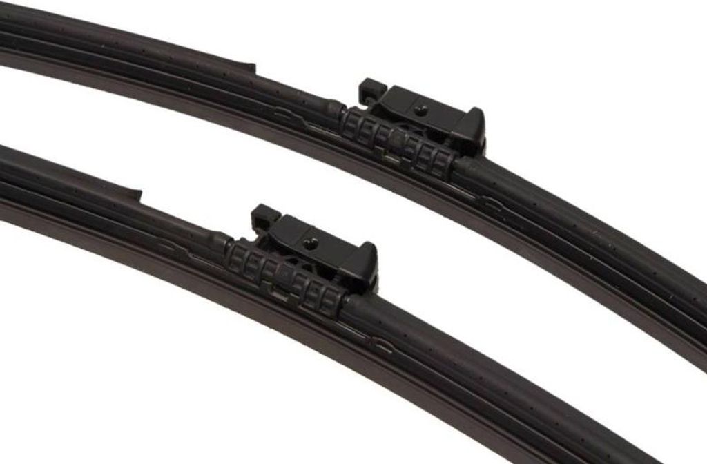 Close-up of two windshield wiper blades.