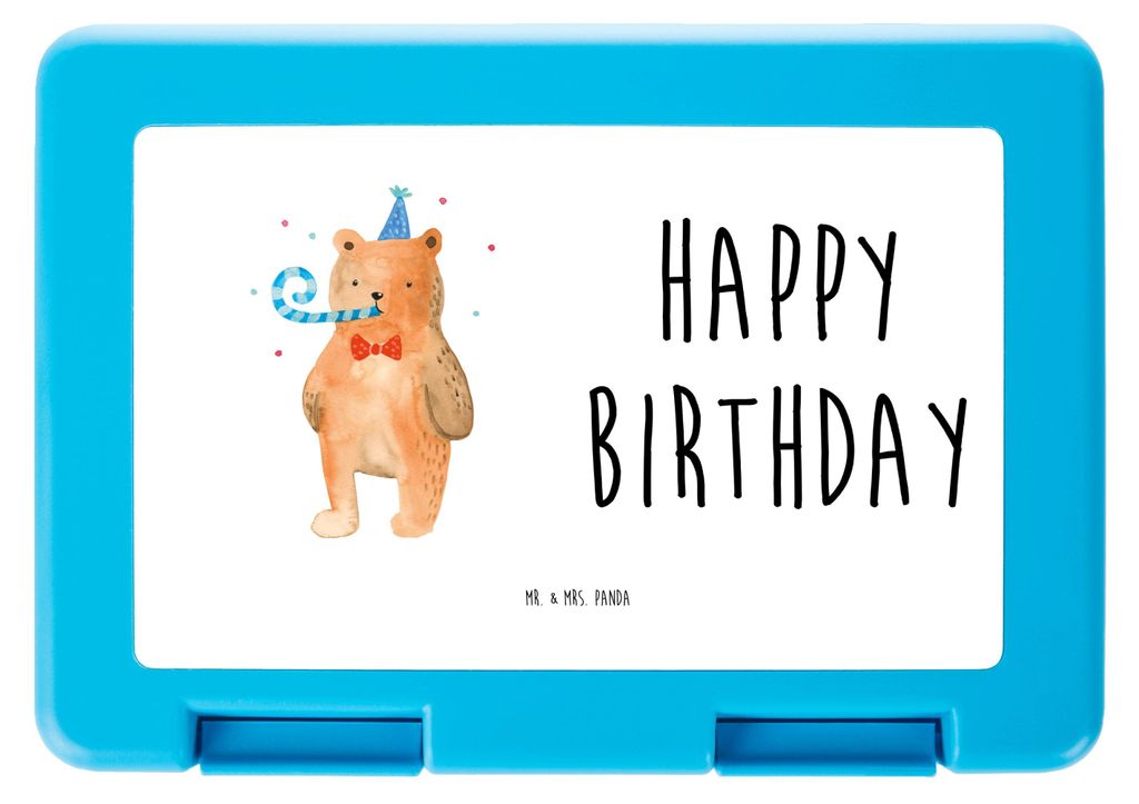 Mr. & Mrs. Panda Bentobox Bär Geburtstag - Weiß - Geschenk, Bento Box, Glückwunsch, Vesperbox, Essensbox, Lunchbox, Happy Birthday, Teddy, Alles...