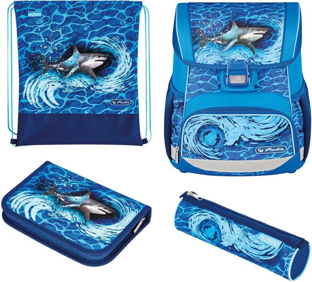 Cartable ergonomique Herlitz Loop Plus Blue Shark contre le mal de dos
