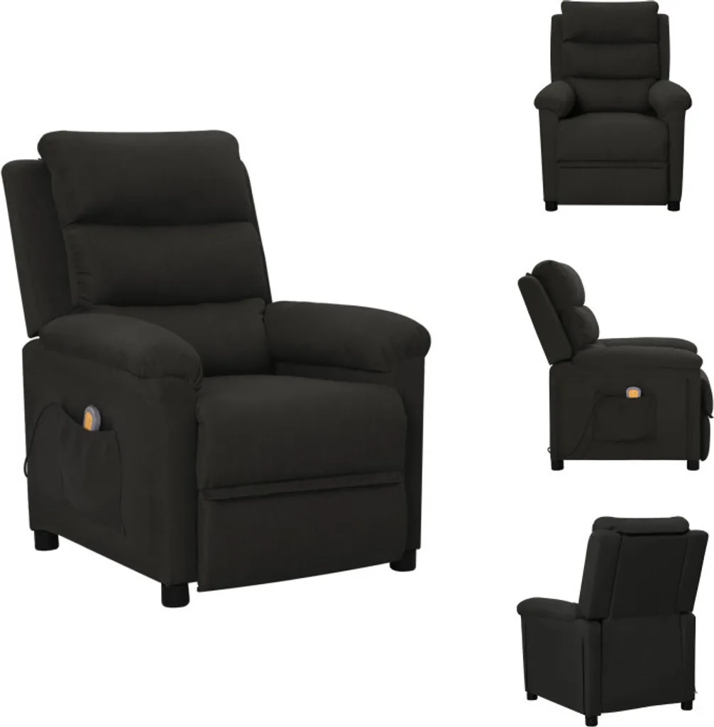 Fauteuil de massage noir en tissu pour soulager le dos et se relaxer