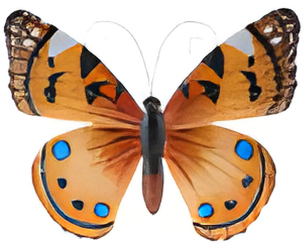 Pro Garden Wanddekoration Schmetterling - orange - 34 x 28 cm - Metall - Wanddekoration / Zaun / Gar
