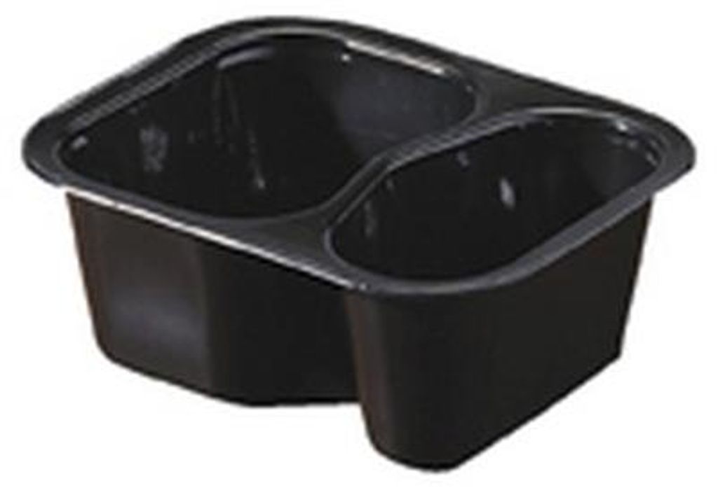 480x DUNIFORM PP-Schälchen 138 x 114 x 53 mm Schwarz 2-Teilung