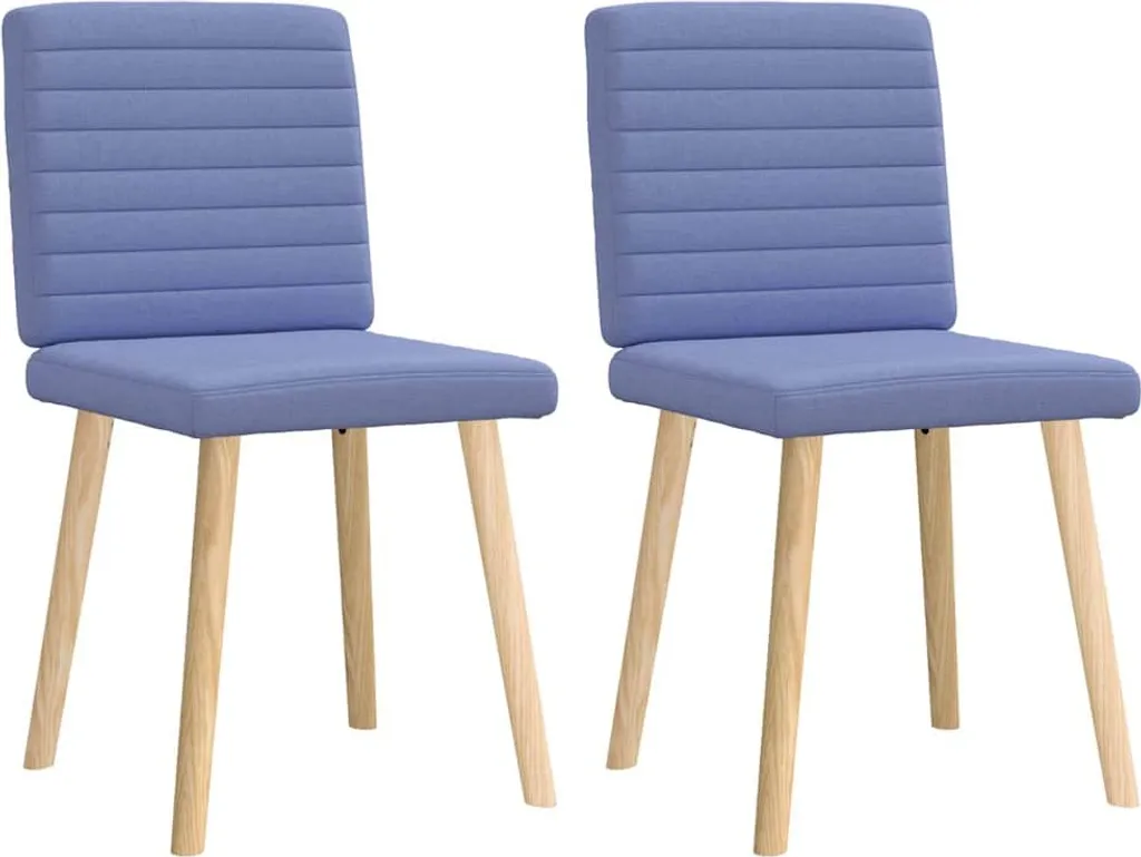 vidaXL Sedie da pranzo 2 pezzi. Tessuto blu denim