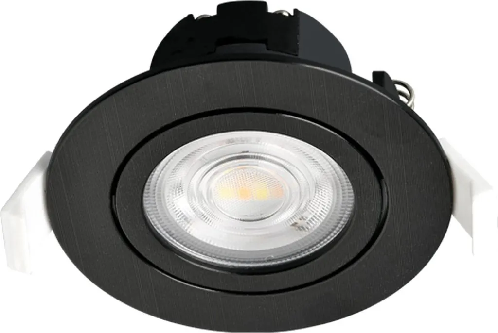 Braytron Luce da incasso orientabile Spot LED 7W 670 Lumen SQR Ø70mm IP20 Downlight 3000K-6500K Round Black