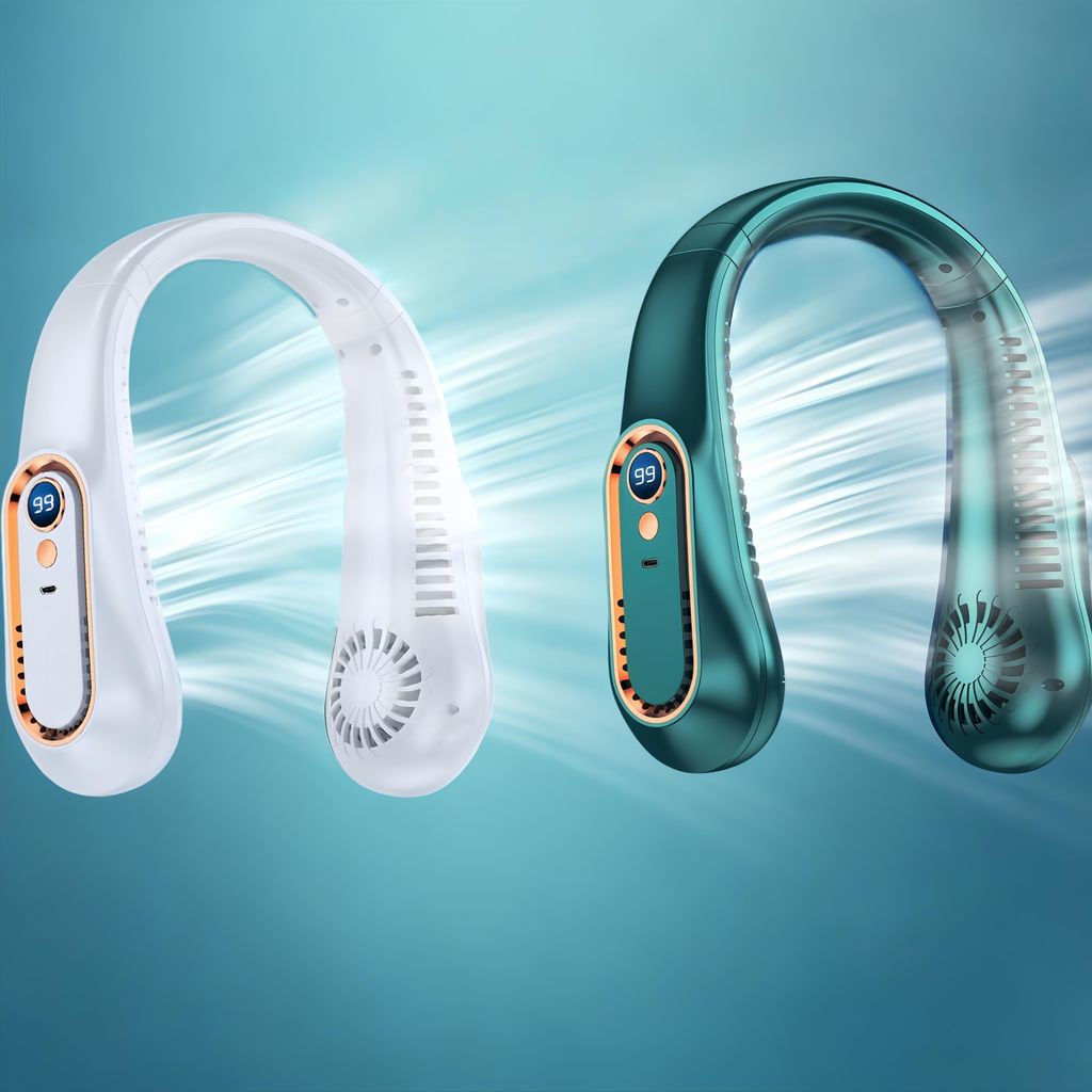 2 Stück Tragbarer Nackenventilator, Flügelloser Ventilator Produktbild 
