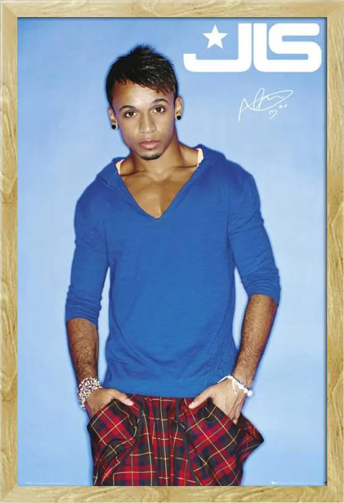 Decorazione Parete JLS Aston Blue: Poster in Cornice Faggio Shinsuke