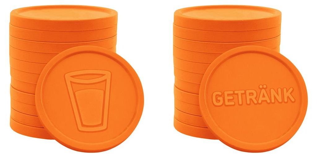 CombiCraft Wertmarken Chips in Orange mit Glas/GETRÄNK Produktbild 