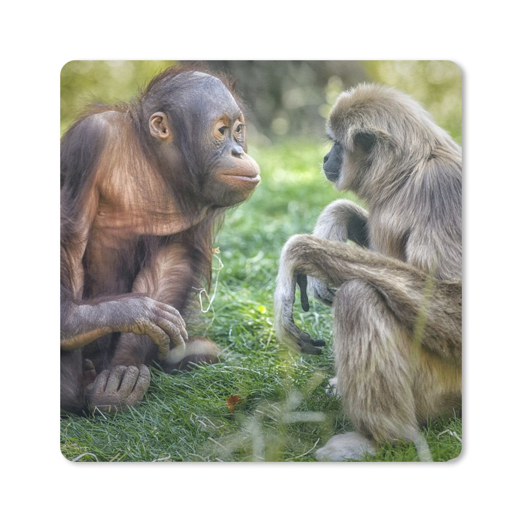 MuchoWow Mauspad Mousepad Affen - Tiere - Familie 30x30 cm - Mousepads - Maus Mat - Pad - Mausunterlage - Gaming