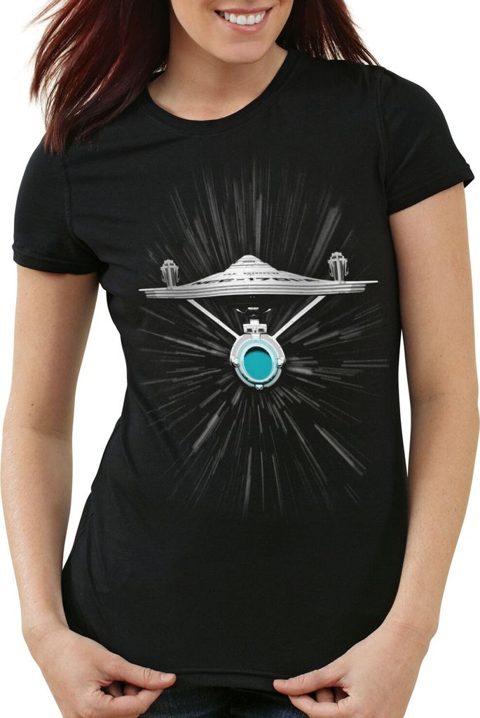 style3 Enterprise Warp Damen T-Shirt ncc-1701 trekkie kirk spok, Größe:S