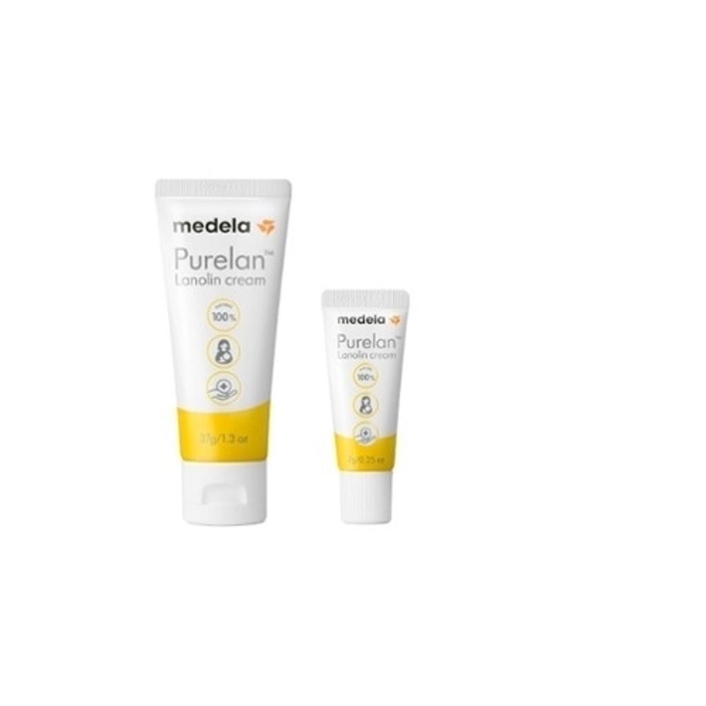 Two tubes of Medela Purelan Lanolin cream are shown against a white background.