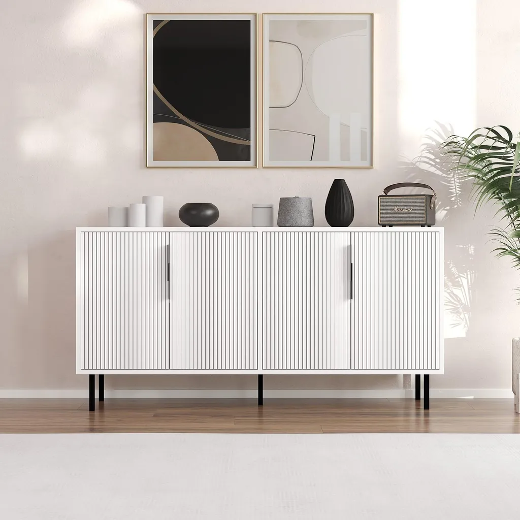 Skye Decor Clara - Console Blanche en Mélaminé de 150 cm pour Entrée