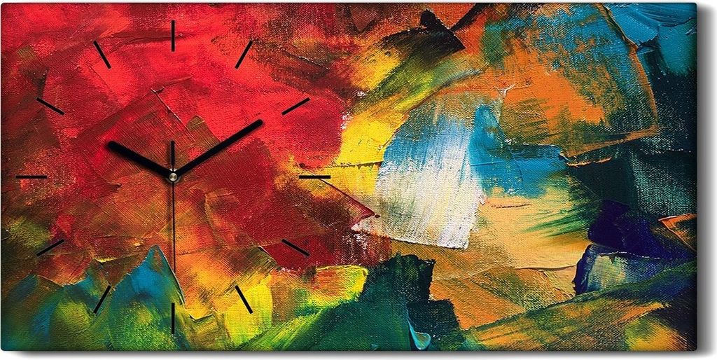Wohnzimmer-Bild Leinwand Uhr Geräuschlos Kunstdruck 60x30 Produktbild 