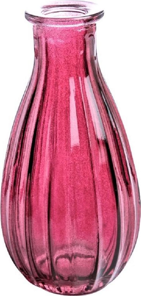 SANDRA RICH "RIM" kleine Flasche Glasvase Blumenvase 14,5 cm FUCHSIA