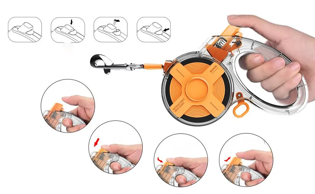 Recensione Guinzaglio a Rotella 4m Arancione - Stop e Riflettenza - 5